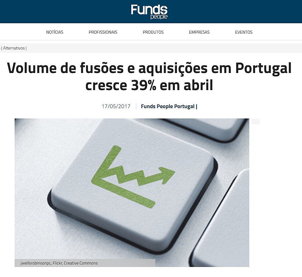 Volume de fuses e aquisies em Portugal cresce 39% em abril